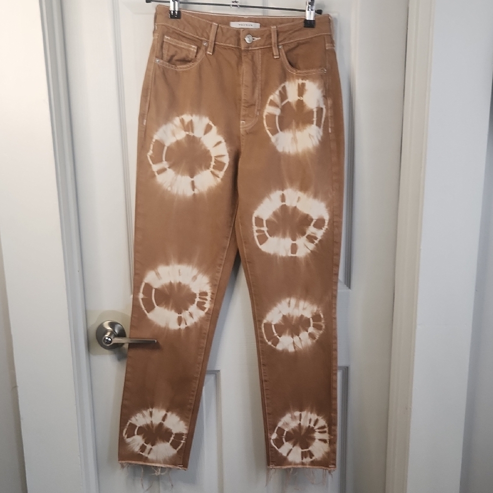 PacSun Straight Leg Brown and White Tie Dye Jeans - Picture 4 of 8
